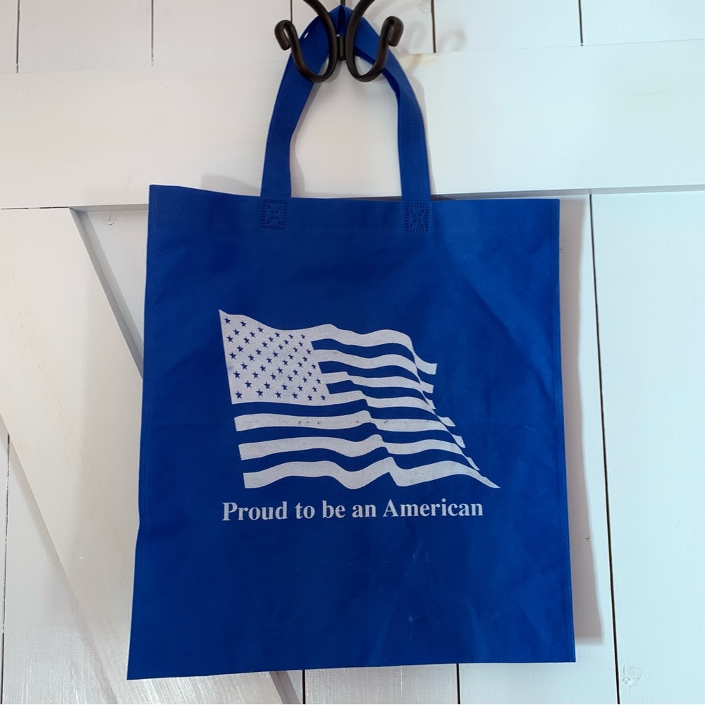 Reusable Grocery Bag Market Tote Shopping Bag American Flag Patriotic